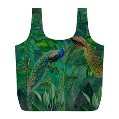 Peacock Paradise Jungle Full Print Recycle Bag (l) by Bedest