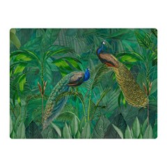 Peacock Paradise Jungle Two Sides Premium Plush Fleece Blanket (mini) by Bedest