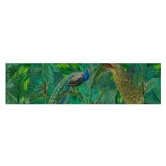 Peacock Paradise Jungle Oblong Satin Scarf (16  X 60 ) by Bedest