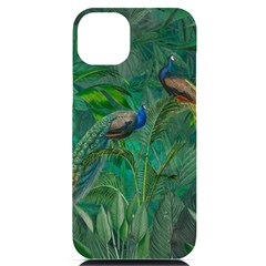 Peacock Paradise Jungle Iphone 14 Plus Black Uv Print Case by Bedest