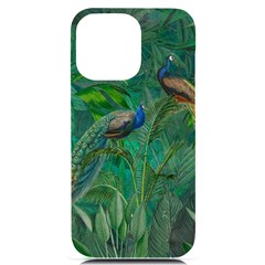 Peacock Paradise Jungle Iphone 14 Pro Max Black Uv Print Case by Bedest