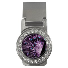 Purple Peacock Money Clips (cz)  by Bedest