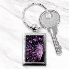 Purple Peacock Key Chain (rectangle) by Bedest