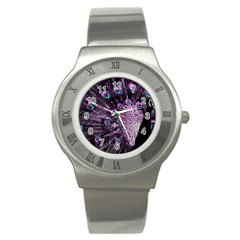 Purple Peacock Stainless Steel Watch by Bedest