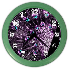 Purple Peacock Color Wall Clock by Bedest