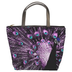 Purple Peacock Bucket Bag by Bedest