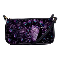 Purple Peacock Shoulder Clutch Bag by Bedest