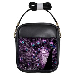 Purple Peacock Girls Sling Bag