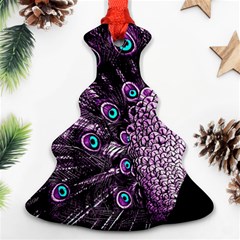 Purple Peacock Christmas Tree Ornament (two Sides) by Bedest