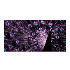 Purple Peacock Satin Wrap 35  X 70  by Bedest