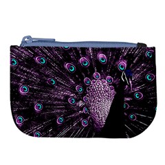 Purple Peacock Large Coin Purse by Bedest