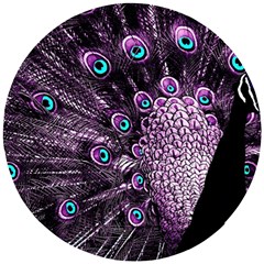 Purple Peacock Wooden Puzzle Round by Bedest