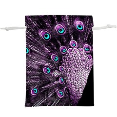 Purple Peacock Lightweight Drawstring Pouch (xl) by Bedest