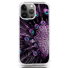 Purple Peacock Iphone 13 Pro Max Tpu Uv Print Case by Bedest