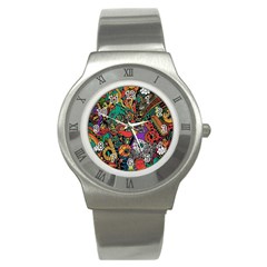 Cute Cartoon Doodle Stainless Steel Watch