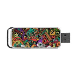 Cute Cartoon Doodle Portable Usb Flash (two Sides) by Bedest