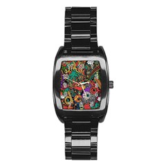 Cute Cartoon Doodle Stainless Steel Barrel Watch by Bedest