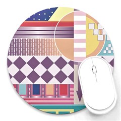 Abstract Shapes Colors Gradient Round Mousepad by Ravend