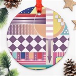 Abstract Shapes Colors Gradient Round Ornament (Two Sides) Back