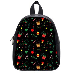 Christmas Pattern Texture Colorful Wallpaper School Bag (small) by Ravend