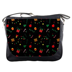 Christmas Pattern Texture Colorful Wallpaper Messenger Bag by Ravend