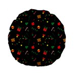 Christmas Pattern Texture Colorful Wallpaper Standard 15  Premium Flano Round Cushions Front