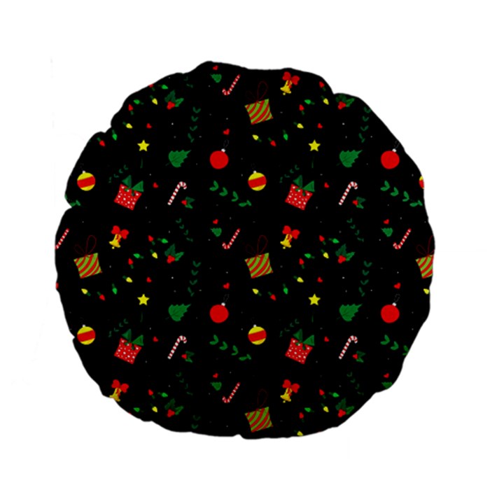 Christmas Pattern Texture Colorful Wallpaper Standard 15  Premium Flano Round Cushions