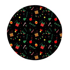 Christmas Pattern Texture Colorful Wallpaper Mini Round Pill Box (pack Of 5)