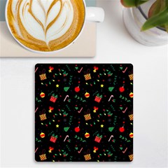 Christmas Pattern Texture Colorful Wallpaper Uv Print Square Tile Coaster  by Ravend