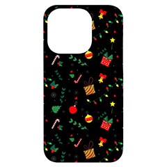 Christmas Pattern Texture Colorful Wallpaper Iphone 14 Pro Black Uv Print Case by Ravend