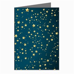 Star Golden Pattern Christmas Design White Gold Greeting Cards (pkg Of 8) by Ravend