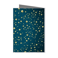 Star Golden Pattern Christmas Design White Gold Mini Greeting Cards (pkg Of 8) by Ravend