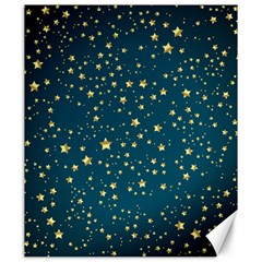 Star Golden Pattern Christmas Design White Gold Canvas 20  X 24  by Ravend