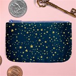 Star Golden Pattern Christmas Design White Gold Large Coin Purse Front