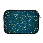 Star Golden Pattern Christmas Design White Gold Apple MacBook Pro 17  Zipper Case Front