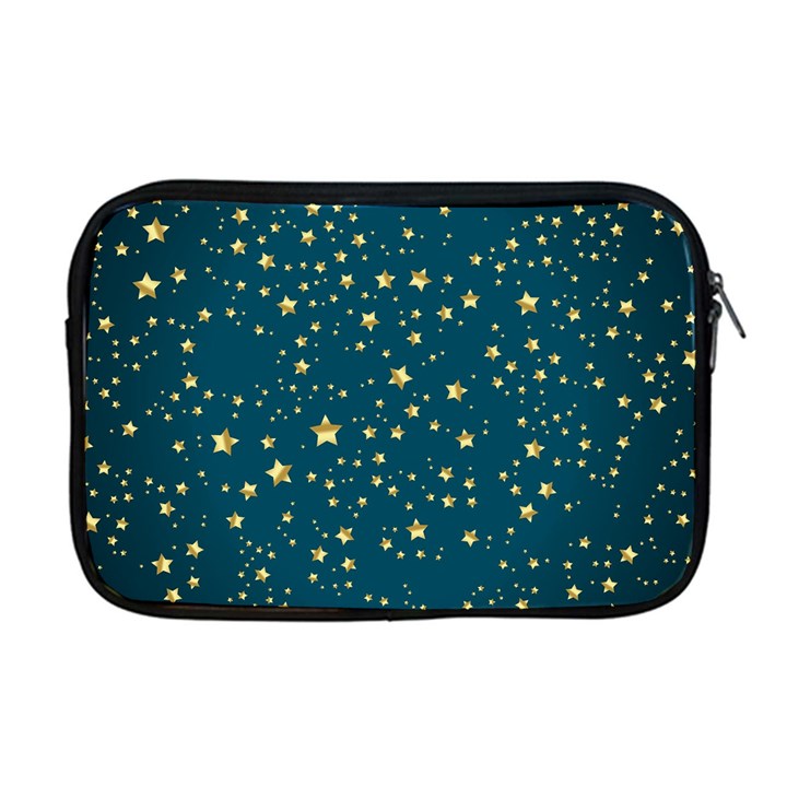 Star Golden Pattern Christmas Design White Gold Apple MacBook Pro 17  Zipper Case