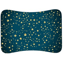 Star Golden Pattern Christmas Design White Gold Velour Seat Head Rest Cushion by Ravend