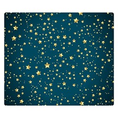 Star Golden Pattern Christmas Design White Gold Premium Plush Fleece Blanket (small) by Ravend