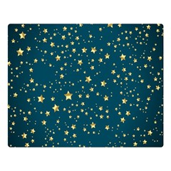 Star Golden Pattern Christmas Design White Gold Premium Plush Fleece Blanket (large) by Ravend