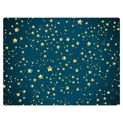 Star Golden Pattern Christmas Design White Gold Premium Plush Fleece Blanket (extra Small) by Ravend