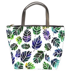 Leaves Watercolor Ornamental Decorative Design Bucket Bag by Ravend