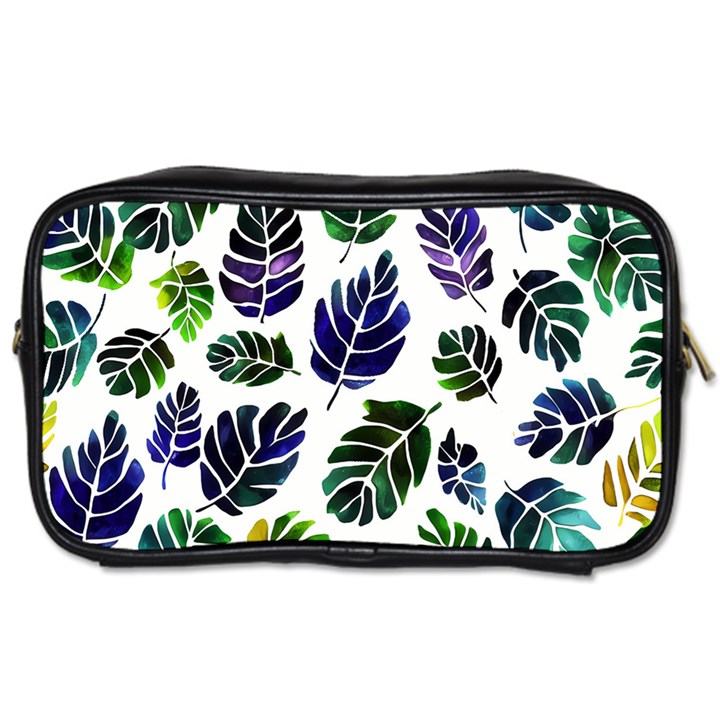 Leaves Watercolor Ornamental Decorative Design Toiletries Bag (Two Sides)