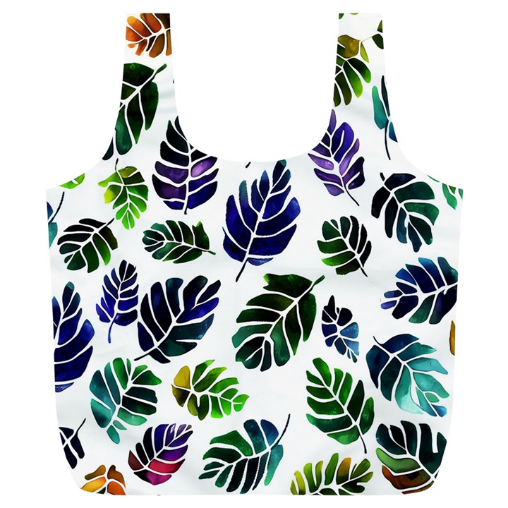 Leaves Watercolor Ornamental Decorative Design Full Print Recycle Bag (XL)