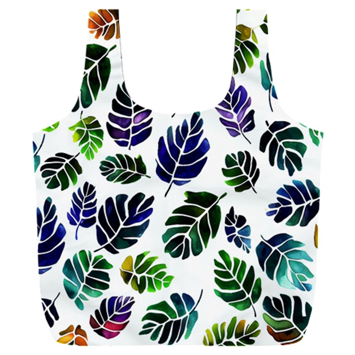 Leaves Watercolor Ornamental Decorative Design Full Print Recycle Bag (XXL)