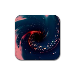 Fluid Swirl Spiral Twist Liquid Abstract Pattern Rubber Coaster (square) by Ravend