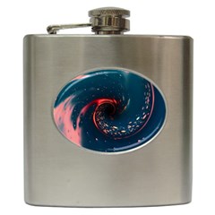 Fluid Swirl Spiral Twist Liquid Abstract Pattern Hip Flask (6 Oz) by Ravend