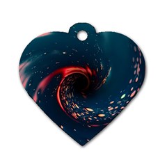 Fluid Swirl Spiral Twist Liquid Abstract Pattern Dog Tag Heart (two Sides) by Ravend