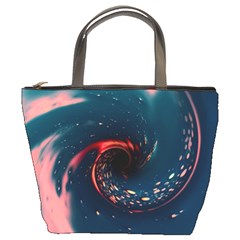 Fluid Swirl Spiral Twist Liquid Abstract Pattern Bucket Bag by Ravend