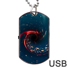 Fluid Swirl Spiral Twist Liquid Abstract Pattern Dog Tag Usb Flash (one Side) by Ravend