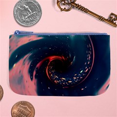 Fluid Swirl Spiral Twist Liquid Abstract Pattern Large Coin Purse by Ravend